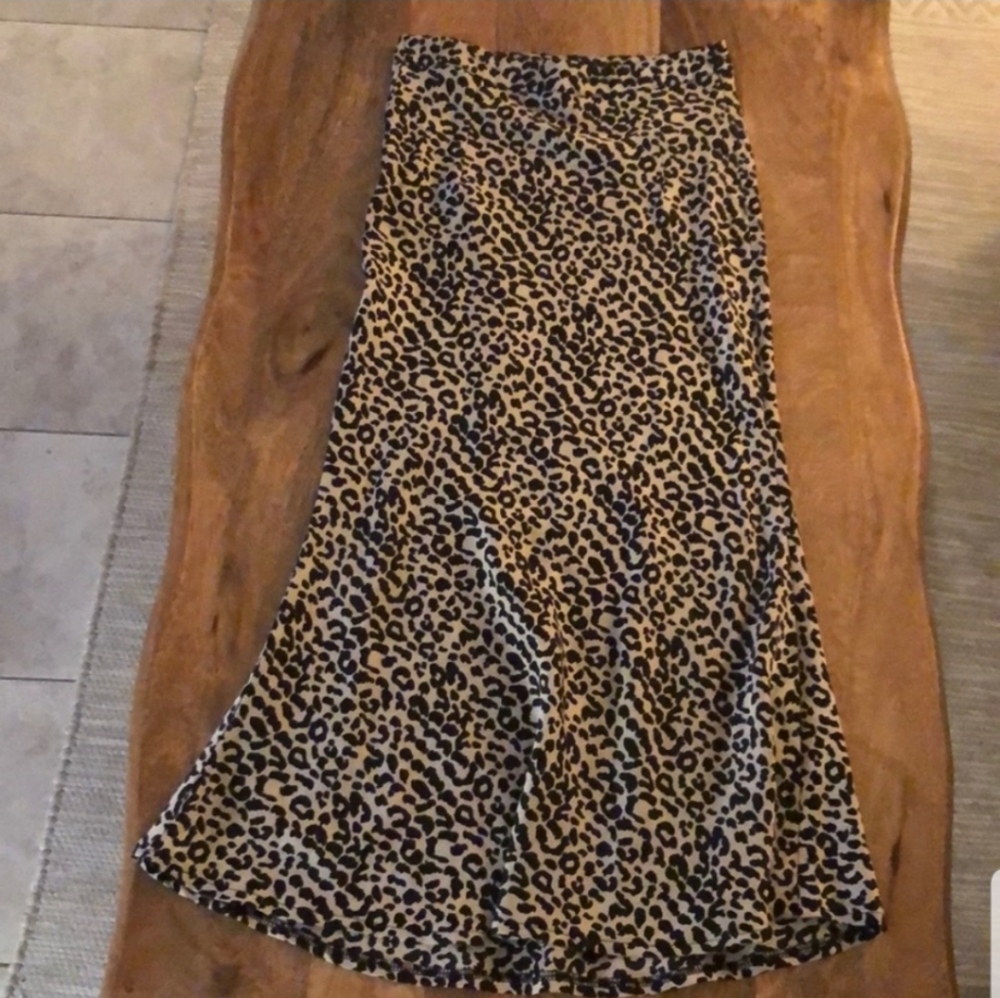 NastyGal Midi Cheetah Print Skirt